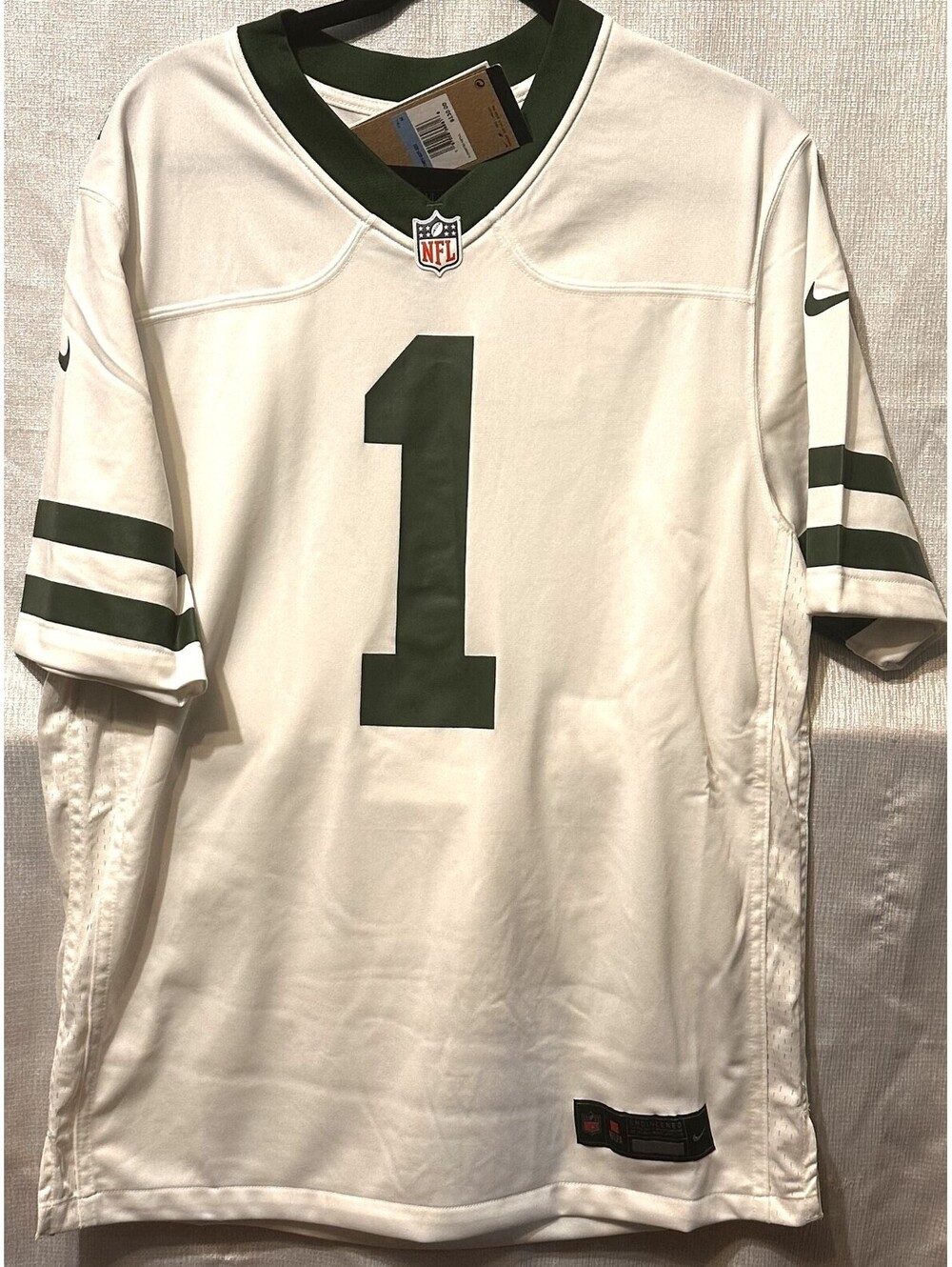 Nike NFL Gardner #1 White and Green Football Jersey Medium